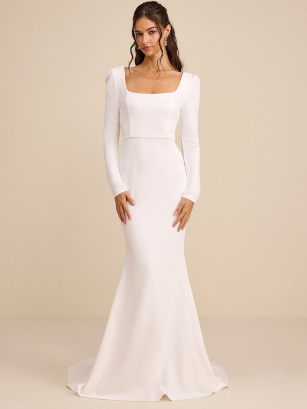 Lulus Jilla White Backless Long Sleeve Maxi Dress - Size L
